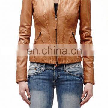 Woman Real Sheep Brown womans Leather Jacket