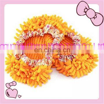 Novelty Lazy plush indoor Cleaning mop slippers with Woven node