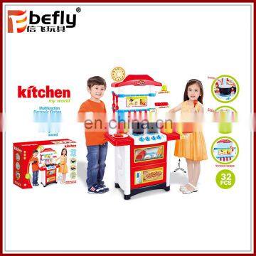 Electric kids play set kitchen toys with light and sound