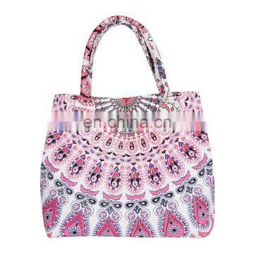 Indian Cotton Mandala Star Handbag Woman Tote Shoulder Bag Beach Boho Bag Purse