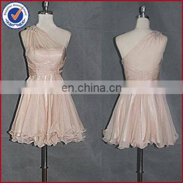 one shoulder silk new prom dress short sweet dress2014