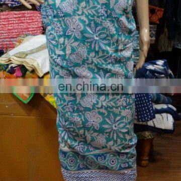 Hand Block Pareo Cotton Summer Women Dress Sarong Scarf Indian photo-4