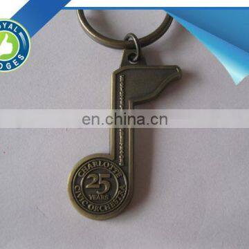 High quality antique gold music souvenir key ring numbered