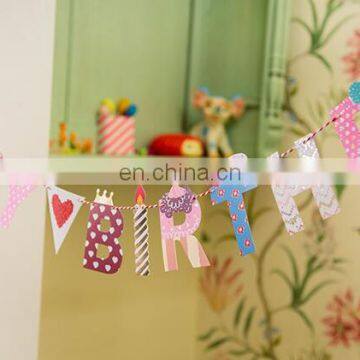 Mini printing paper flag bunting for holiday festival /party item type decoration