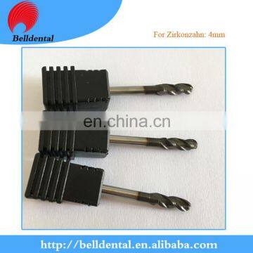 High quality CAD CAM System DLC Coating Dental Zirconia Milling tools s for zirkonzahn milling machine