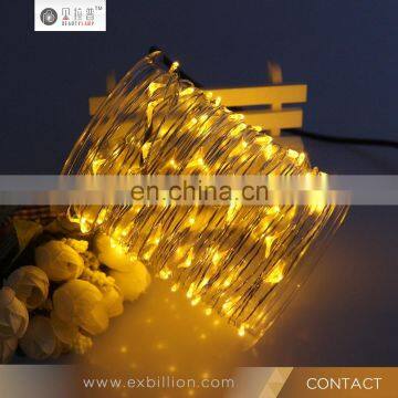 Outdoor Micro Christmas Copper Wire Programmable Fairy Light Warm White Battery Operated LED Fairy String Lights