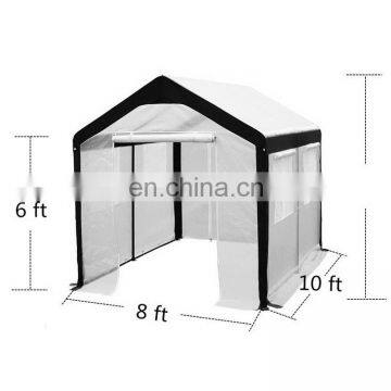 Peak Roof Walk In 8'Wx10'Lx8'H Poly Garden Greenhouse