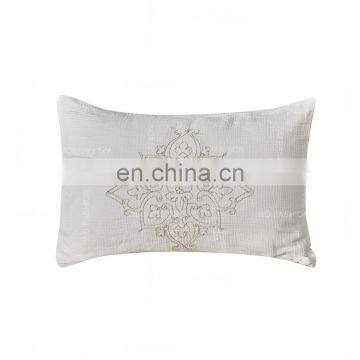 Wholesale European Size Cotton Gauze Custom Embroidered White Duvet Cover Set photo-5