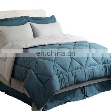 China Luxury Machine Washable Microfiber Solid Color King Bed Comforter Set photo-6