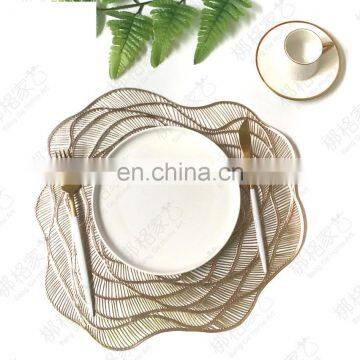 INS Creative Flowers and Roses Gold Stamp Hollow-out Heat Insulation Mat PVC Table Mat Plate Mat photo-4