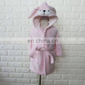 Ultra soft rabbit design baby hooded bathrobe animal bathrobe baby