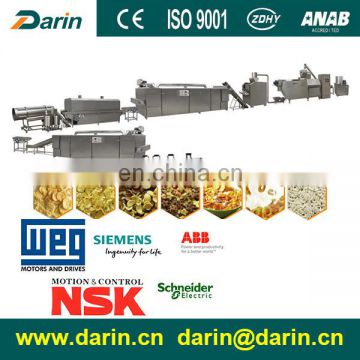 Twin screw etruder to produce crispy corn flakes cereal snaks food CE certificated