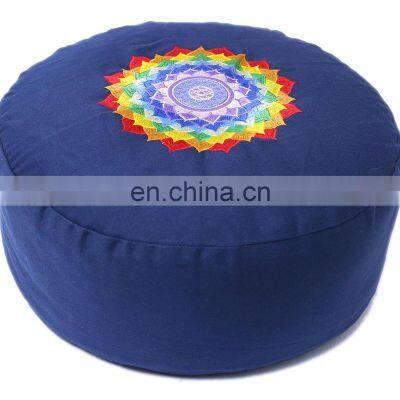 High quality cotton canvas  made in India embroidery zafu Non- pleated cushions