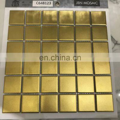 Foshan 300x300 golden ceramic mosaic wall tile C648123