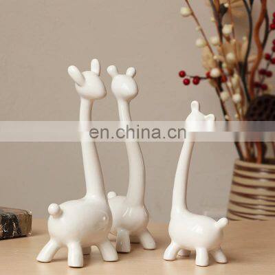 Best Price Ceramic Porcelain One Set Giraffe Family Statue Art Craft photo-5
