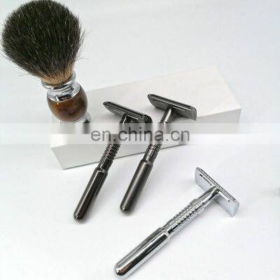 shaving kit with gift box brush safety razor shaving stand double edge blade razor with reliable supplier