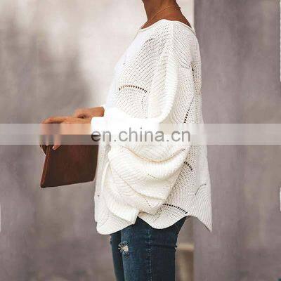 Оптовая продажа индивидуально изготовленных женских свитеров. Простой стиль и комфорт. Просторные, однотонные, крупного размера, с вырезным узором, модные photo-4