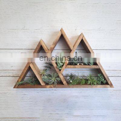 Natural wood mountain shelf multilayer wall mounted floating display shelves 26.75x16x3.5 inches