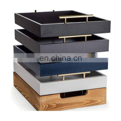 Wholesale custom wood serving tray with handles