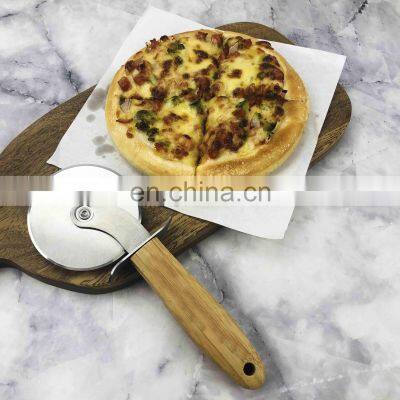 Home Kitchen Accessories 430 Stainless Steel Wooden Handle Pizza Cutter photo-4