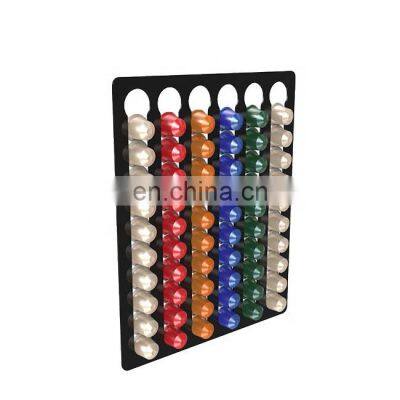 Black Color Wall Mount Acrylic Coffee Pods Capsule Holder