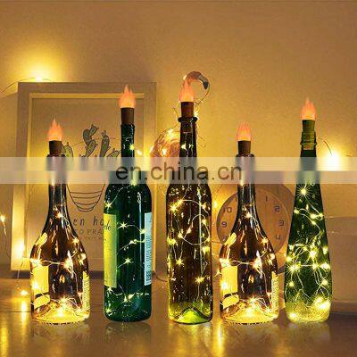 Fairy Wine Bottle Led Flame Cork Light With Butterfly christmas Copper Wire String Light