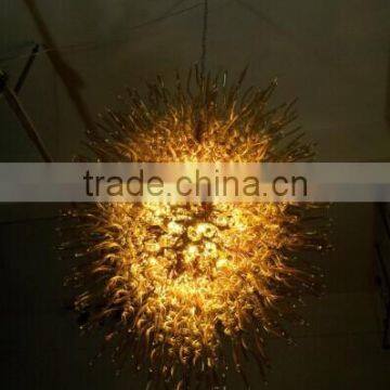 Amber Blown Glass Large Foyer Lights