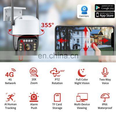 20X Zoom 2MP IP Camera 4G SIM CARD Security Outdoor PTZ 1080P HD CCTV Dome Surveillance Cam Motion Tracking CamHipro photo-3