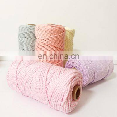 New type top sale natural Twisted 3mm*100mater cotton cord wire for cotton rope storage basket