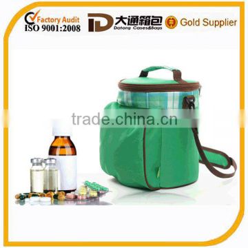 Fashion Green grid insulation barrel bag/lunch bag/preservation bags