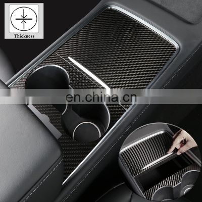 Autoclave Dry Carbon Fiber Interior Center Console Cover For Tesla Model 3/Y Central Control Panel Trim Sticker