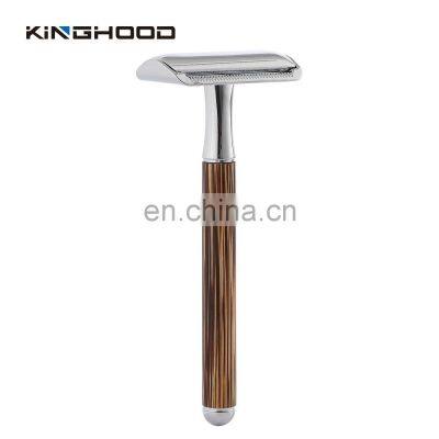 Unisex Bamboo Handle Elegant Christmas Gift Safety Razor Zero Waste Double Edge Safety Razor