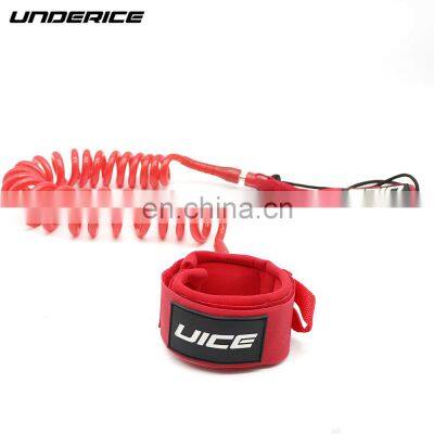 UNDERICE classic red coiled custom logo surf leash for stand up paddle board and inflatable paddle board