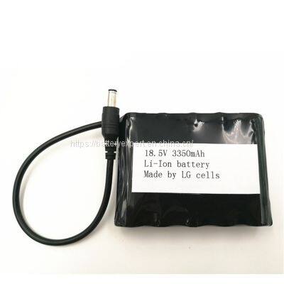 18.5V 18V 3350mAH battery pack made by LG FIL 18650 lithium li Ion cell with bms pcb for camera