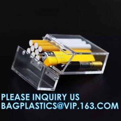 Portable acrylic pack tobacco Transparent flip-top plastic cigarette case high-end creative trendy thick cigarette case