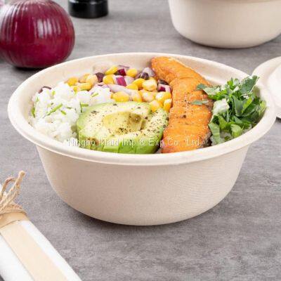 24oz 100% Biodegradable Compostable Disposable Bagasse Sugarcane Round Bowl (400/CS) photo-3