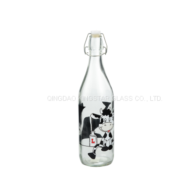 Clear Glass Milk Bottle photo-4