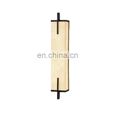 luxury metal alabaster marble led wall sconces lighting simple modern living room wall lamp