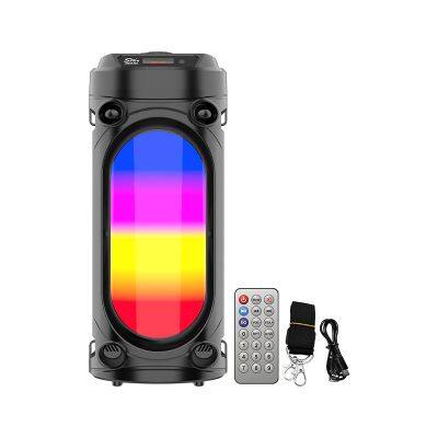 ZQS4262 portable 10W power 2*4 inches subwoofer wireless active bluetooth speaker with colorful lights