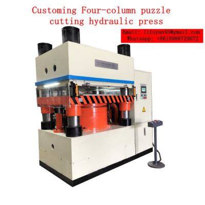 300 tons customed hydraulic 4-Column Paper Jigsaw Puzzle Cardboard Die Punching Press Machine, wooden Puzzles Die Cutter