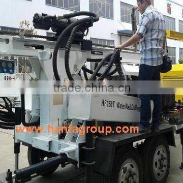 HF150T DTH hydraulic trailer mounted drilling rig,borehole drilling rig