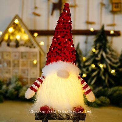 New Design LED Sequin Gnomes - Faceless Christmas Dolls for Table Navidad Decor Wholesale