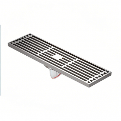 All Brass Rectangular Large Displacement 8CM Wide Hotel Shower Floor Drain Thickened Durable for Modern Kitchen Outdoor Bathroom