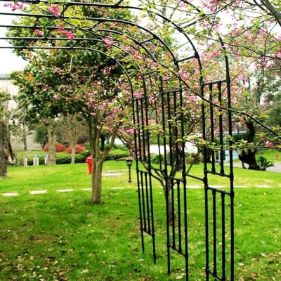 Wrought Iron Garden Fence Arch Trellis for Climbing Plants photo-2