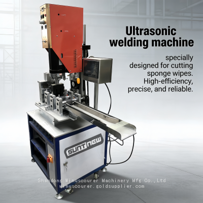 Automatic ultrasonic welding machine for making sponge