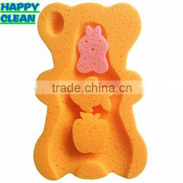 Eco-Friendly Bear Shaped Funny Baby Bath Sponge / Baby Bath Sponge Mat