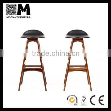 New design PU leather solid wood beech leg bar stool