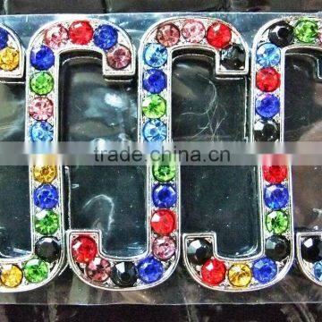 Produce Zinc Alloy 10mm Colorful Rhinestones Slide Letters