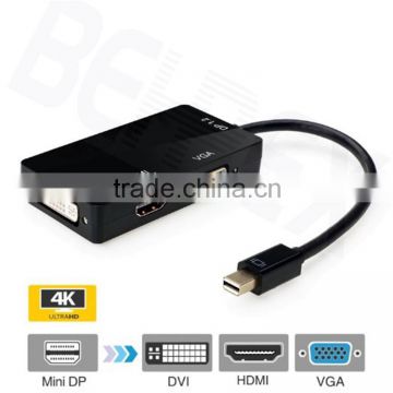 Black 3 in 1 Mini Displayport Adapter MDP to VGA DVI Converter