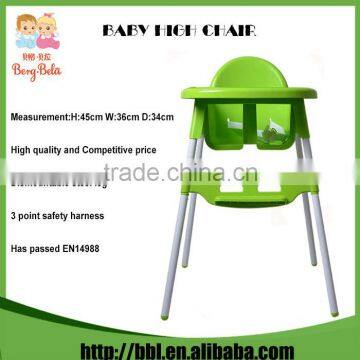 High Quality Promotion Gift Multi-function 3 in 1 Blue Pink White Green High Feeding Chair